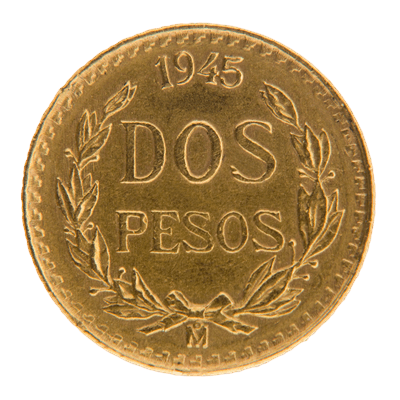 Mexican 1.44g Gram Two Pesos Gold Coin 900.0