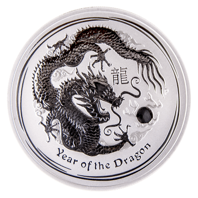 Australian 1 Ounce 2012 Silver Lunar Dragon Coin 999.0