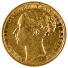 1871-1887 Gold Full Sovereign (Victoria, Young Head)